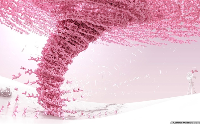 Креативный дизайн, розовый кролик торнадо обои,s изображение