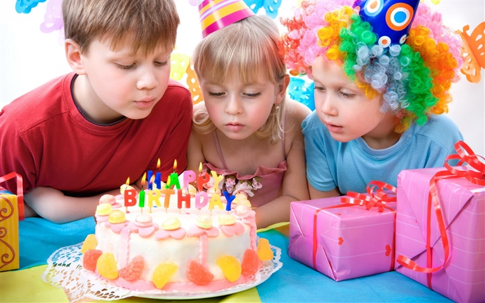 Симпатичные дети, празднование дня рождения обои,s изображение