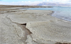Мертвое море, побережье, соль