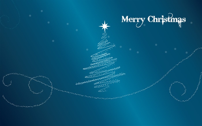 С Рождеством Христовым, креативный дизайн, дерево, звезда, синий фон обои,s изображение