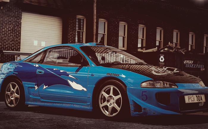 Mitsubishi Eclipse, синий болид обои,s изображение