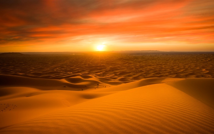 Марокко, пустыня Сахара, песок, закат обои,s изображение