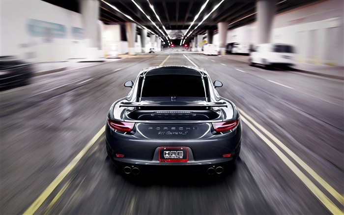 Porsche 911 Carrera S серый автомобиль, скорость, размытость обои,s изображение