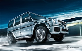 2012 Mercedes-Benz G-класса W463 серебро автомобиль HD обои
