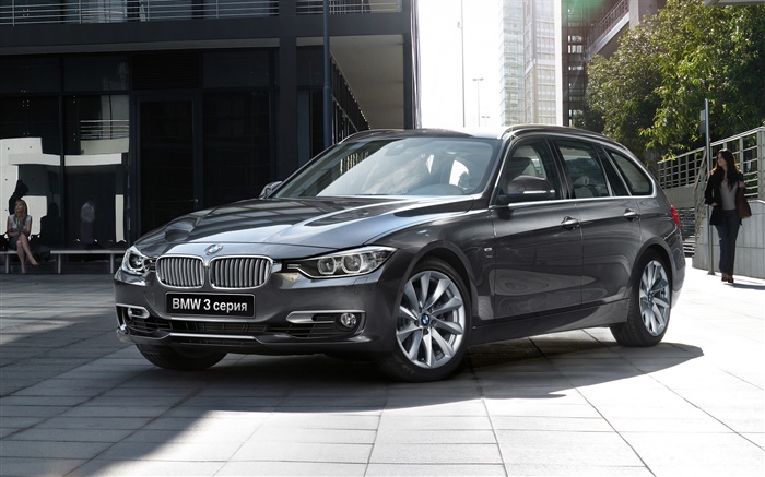 серый автомобиль вид спереди 2015 BMW 3-й серии обои,s изображение