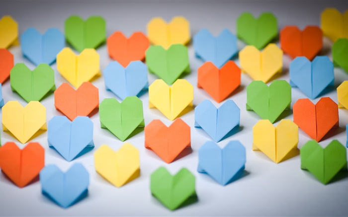 Красочный оригами, любовь сердца, бумага обои,s изображение