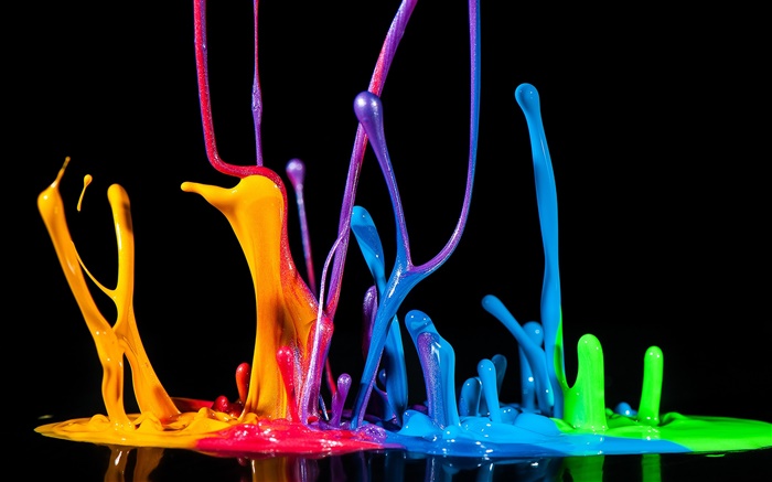 Красочные брызги краски, жидкость, брызги, творческий обои,s изображение