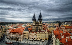 Чехия, Прага, город, Староместская площадь, Тынский храм, дома HD обои