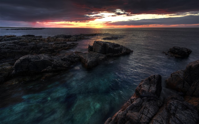 Донегал, Ирландия, море, побережье, рассвет, восход, облака обои,s изображение