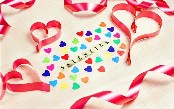Счастливый День святого Валентина, любовь сердца, романтические, лента обои,s изображение