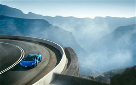 Lamborghini Aventador LP750-4 синий суперкар, высокая скорость HD обои