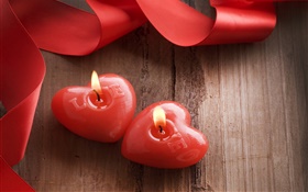 День святого Валентина, любовь сердца, романтические, свечи HD обои