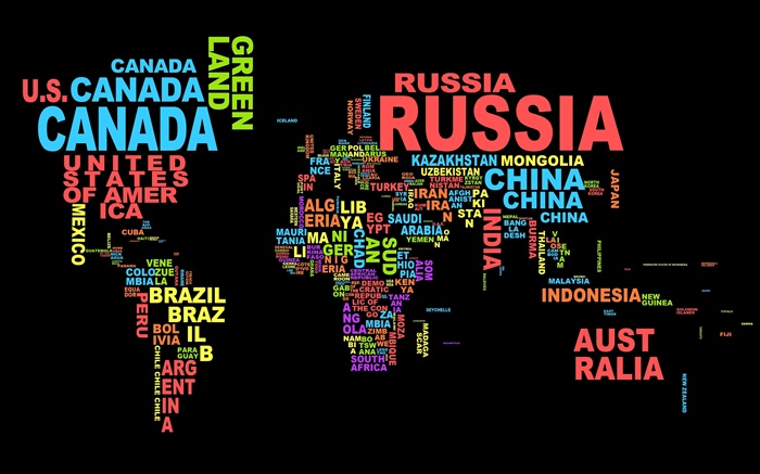 Карта мира, страны, текст, креативный дизайн обои,s изображение