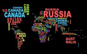 Карта мира, страны, текст, креативный дизайн HD обои