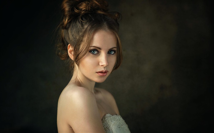 Голубые глаза девушки, мода обои,s изображение