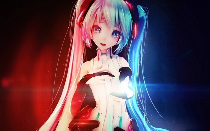 Hatsune Miku, музыка девушка, улыбка, аниме обои,s изображение