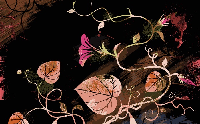 Листья, цветы, абстрактные картины обои,s изображение