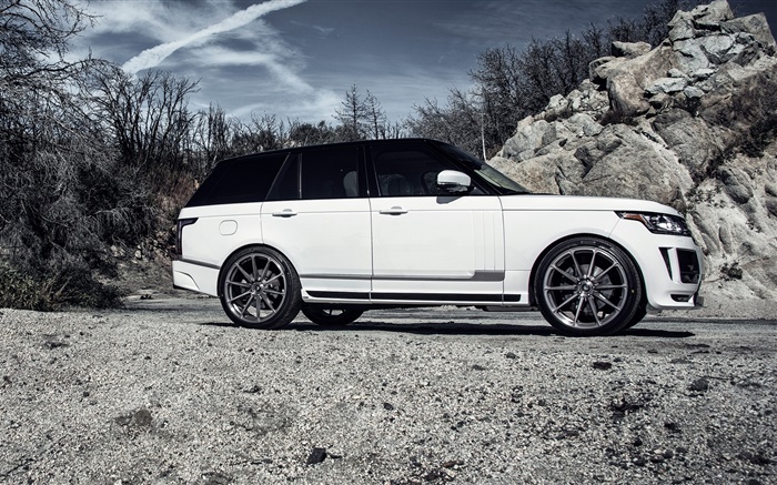 2015 Land Rover Range Rover белый автомобиль вид сбоку обои,s изображение
