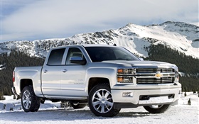 Chevrolet джип, пикап, снег, горы HD обои