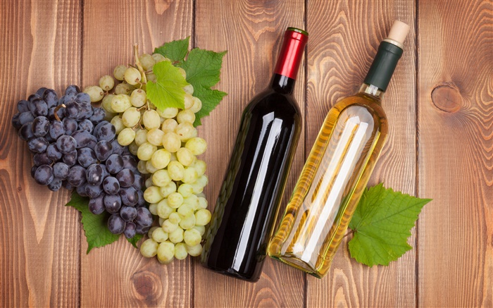 Напитки, вино, виноград, бутылки обои,s изображение