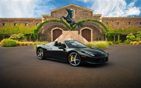 Ferrari черный суперкар, дом HD обои
