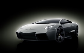 Lamborghini Reventon суперкар, черный фон HD обои