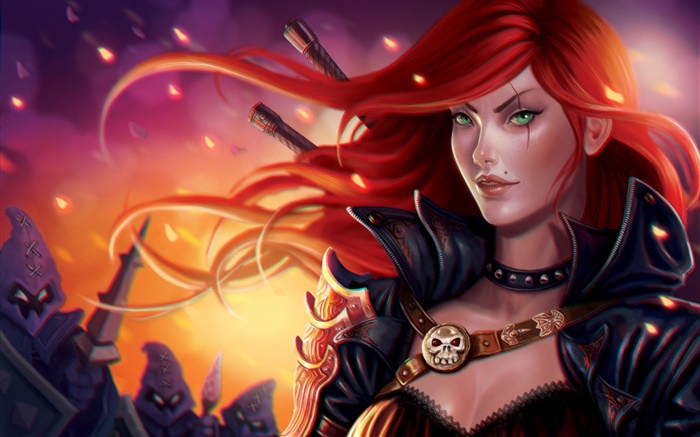 Лига Легенд, PC игры, красные волосы девушка обои,s изображение