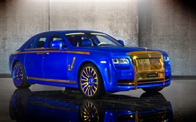 Mansory Rolls-Royce Ghost синий роскошный автомобиль HD обои