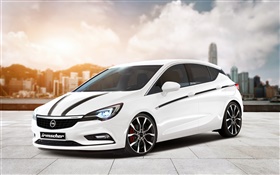 Opel Astra белый автомобиль HD обои