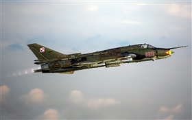 Су-22 истребитель, бомбардировщик, летит в небе HD обои