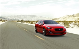 Subaru Impreza красный скорость автомобиля HD обои