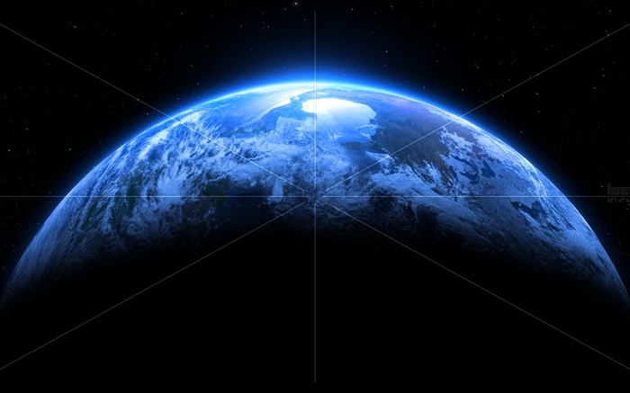 Голубая планета, белые линии обои,s изображение