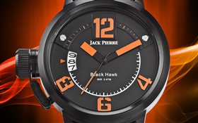 Джек Пьер, часы, оранжевый и черный HD обои