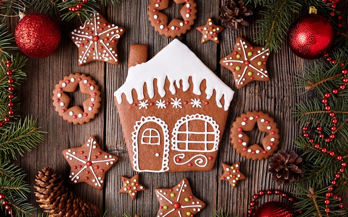 С Рождеством Христовым, печенье, десерт, Новый год обои,s изображение