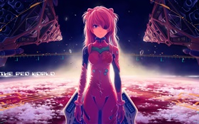 Neon Genesis Evangelion, Аска Лэнгли, красное платье аниме девушка HD обои
