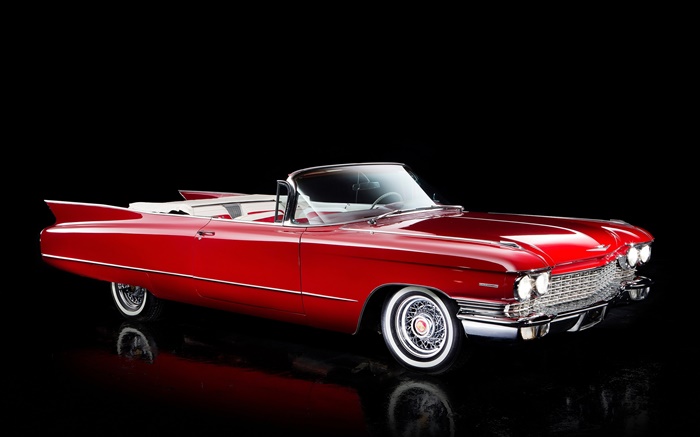 1960 Cadillac Шестьдесят два кабриолета, красный цвет обои,s изображение