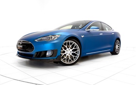2015 Brabus Tesla Model S синий электрический автомобиль HD обои