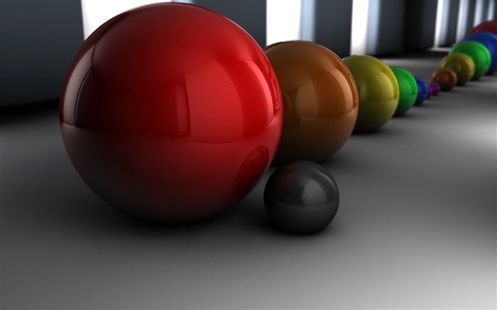 3D шары, различные цвета обои,s изображение