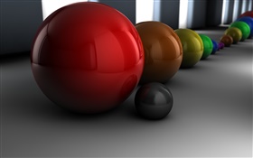 3D шары, различные цвета HD обои