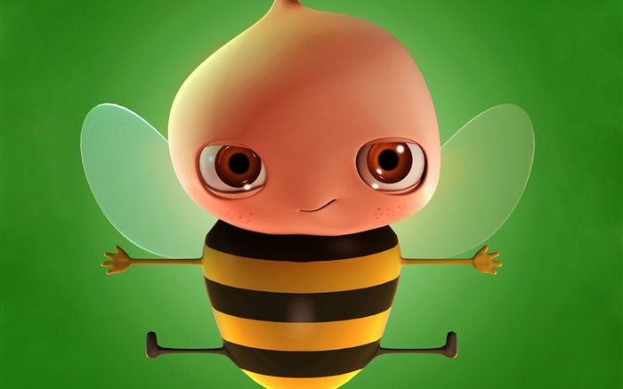 3D дизайн, милый пчелы обои,s изображение