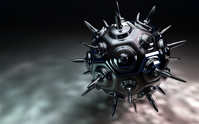 3D металлический шип мяч обои,s изображение