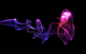 Абстрактный дым, фиолетовый и синий HD обои