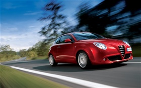 Alfa Romeo красный скорость автомобиля