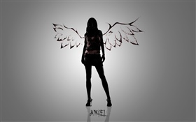 Ангел девушка, креативный дизайн HD обои
