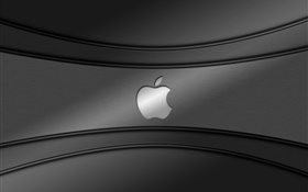 Apple, логотип, серый фон HD обои