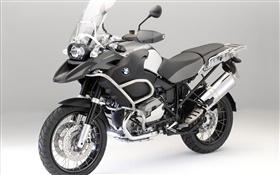 BMW R1200 GS черный мотоцикл вид спереди HD обои