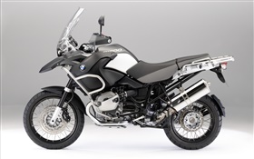 BMW R1200 GS черный мотоцикл вид сбоку HD обои