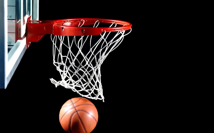 Баскетбол в корзину, черный фон обои,s изображение