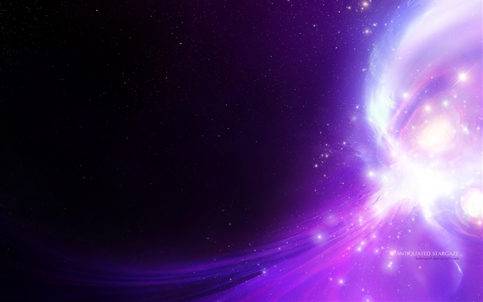 Красивое пространство, звезды, фиолетовый свет, креативный дизайн обои,s изображение