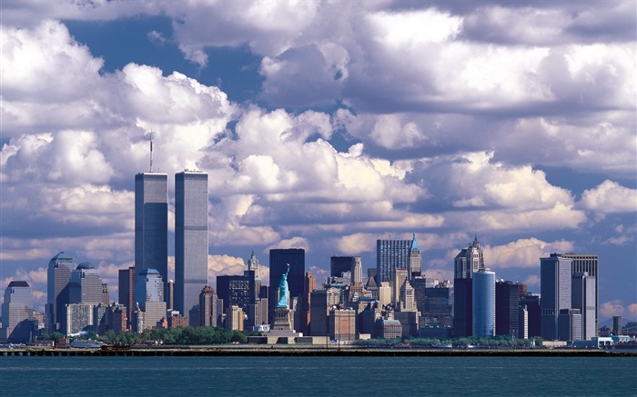 До 911, башни-близнецы, Манхэттен, США обои,s изображение